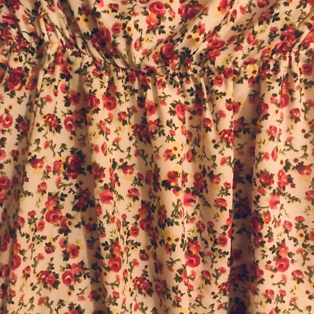 Vintage Jung Kim USA Long Floral Off Shoulder Blouse Size Large - Picture 6 of 8